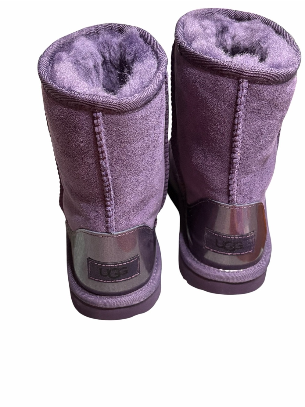 UGG Kids Purple Suede Shearling Boots - Picture 6 of 11
